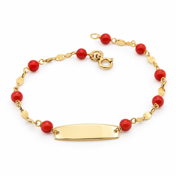 Bracciale Bambino in Oro Pasta di corallo BROR-106-286 - BROR-106-286